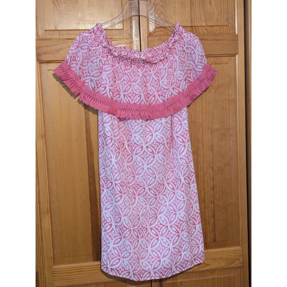 Hatley Women's Size Medium Dress Pink Cold Shoulder Organic Cotton - Picture 2 of 12